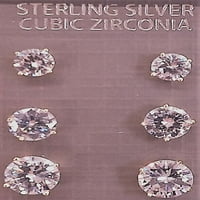 Brilliance Bijuterii Fine Aur Peste Argint Cubic Zirconia Stud Set