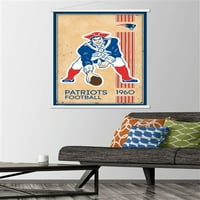New England Patriots-Poster de perete cu logo Retro cu cadru Magnetic, 22.375 34