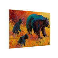 Marcă comercială Artă Plastică 'Double Trouble Black Bear' artă de perete din lemn artă de Marion Rose