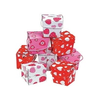 Fun Express Ziua Îndrăgostiților multi-color hârtie cutii cadou, cu mâner coarda 2.75 2.37