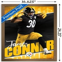 Tendințe internaționale NFL Pittsburgh Steelers-James Conner Poster de perete 16.5 24.25.75 Versiune Încadrată În Bronz
