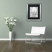 Marcă comercială Fine Art Mushroom House Canvas Art de KCDoodleArt negru mat, cadru argintiu