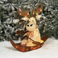 Timp de vacanță decor de Crăciun 32 UL pânză groasă de sac spumante cu scoarta de canotaj Moose sculptura