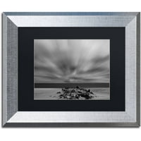 Marcă comercială Fine Art 'Windy Beach' Canvas Art de PIPA Fine Art, negru mat, cadru argintiu