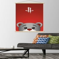 Houston Rockets-S. Preston Mascot clutch Poster de perete cu cadru Magnetic din lemn, 22.375 34