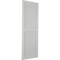 Ekena Millwork 15 W 64 h true Fit PVC cu două panouri Chevron stil Modern obloane cu montare fixă, Gri Grindină