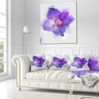 Designart petală mare acuarelă Floare Albastră - pernă de aruncare florală-16x16