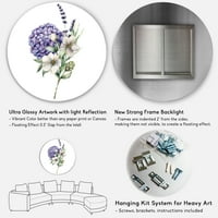 Designart 'buchet de lavanda Anemone anghinare & Hydrangea' Traditional Circle Metal Wall Art-Disc de 23