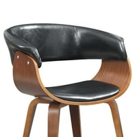 Lemn și negru Fau piele mijlocul secolului scaun înălțime scaun de luat masa