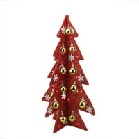 28 baterie operate decorat roșu beteala LED luminat Crăciun copac masă Top Decor