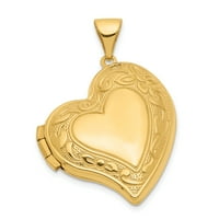 Primal aur Karat aur galben Fancy inima medalion cu cablu coarda lanț