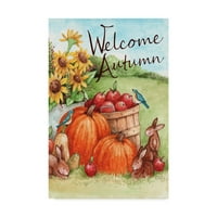 Marcă comercială Fine Art 'Welcome Autumn Pumpkin' Canvas Art de Melinda Hipsher