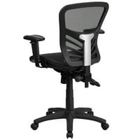 Mobilier Flash Nicholas Mid-Back transparent plasă neagră multifuncțional Executiv pivotant scaun de birou Ergonomic cu brațe