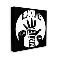 Stupell Industries Black Lives Matter Expresie United mâini ridicate artă de perete din pânză de Marcus Prime