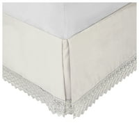 Elegant Comfort Narina Collection fusta de pat din dantelă picătură, număr de fire calitate egipteană, Design sofisticat pentru un aspect Vintage-îngrijire ușoară și rezistentă la riduri, fustă de pat din dantelă, regină, albă