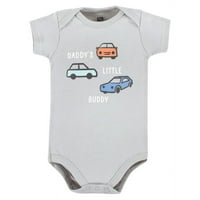 Hudson Baby Bumbac Bodysuits, Transport Distractiv, 3 Luni