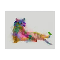 Marcă comercială Fine Art 'Cat Rainbow Splash 10' Canvas Art de Fab Funky