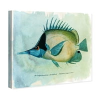 Wynwood Studio nautice și de coastă perete arta panza printuri 'fluture pește MATE' Marine Life-Verde, Galben