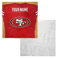 San Francisco 49ers NFL Jersey personalizate mătase Touch Sherpa arunca pătură, 50 60