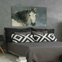 Parvez Taj cal cu părul negru pictură imprimată pe pânză înfășurată