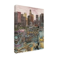 Marcă comercială Fine Art 'US Cityscape Los Angeles' Canvas Art de Melissa Wang