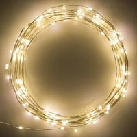 Brightech alb cald LED Starry String Lights, 20' pe un fir flexibil, LED-uri montate individual