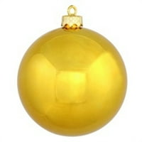 Aur strălucitor rezistent la UV comercial găurit incasabil ornament cu bile de Crăciun 15,75