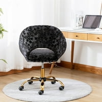 Scaun de birou din catifea scaun de vanitate cu roți scaun de birou pivotant drăguț fotoliu din material textil pentru machiaj