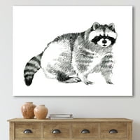 Designart 'portret alb-negru al Raccoon' fermă pânză de artă de perete Print