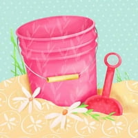 Oopsy Daisy ' s Shovel și Pink Pail Canvas Wall Art, 10x10