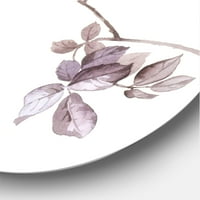 Designart 'flori sălbatice violete pe alb II' artă tradițională de perete din metal cerc-Disc de 36