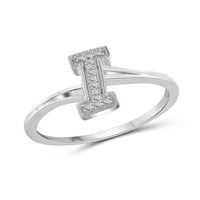JewelersClub Accent alb diamant inițială scrisoare inel pentru femei