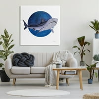 Stupell Industries Marele rechin alb înot cerul înstelat de noapte pânză artă de perete, 36, Design de Ale Saiz Studio