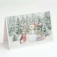 Beagle Tricolor cu cadouri de Crăciun felicitări și plicuri de