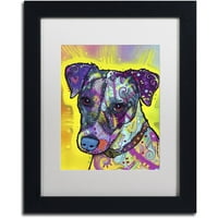 Marcă comercială Fine Art Jack Russell Canvas Art de Dean Russo, alb mat, cadru negru