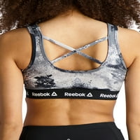 Reebok femei Splatter imprimare Mediu Impact sport sutiene cu cupe detașabile