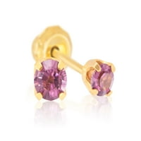 Acasă ureche Piercing Kit cu 14k aur galben februarie Birthstone Cercei