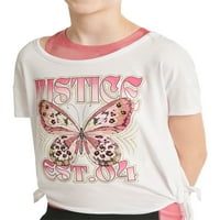 Justice Girls Collection tricou cu cravată laterală 2Fer, dimensiuni XS-XLP