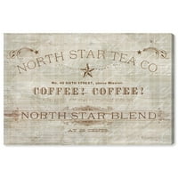 Wynwood Studio Publicitate Wall Art Canvas Print 'North Star Coffee' Mărci Promoționale-Maro