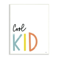 Stupell Indtries Cool Kid Text minimal roșu galben albastru tipografie, 15, Design de Elizabeth Medley