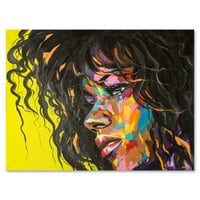 Abstract Portret Fantezie Colorat De O Femeie Tânără I Pictura Panza Arta De Imprimare