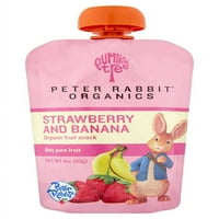 Peter Rabbit Organics piure de fructe de căpșuni și banane 4oz