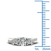 3 4CT TDW diamant 10k Aur Alb trei pietre Aniversare inel