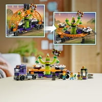 Jucărie camion de distracții City Space ride, idee de cadou pentru copii Plus ani cu remorcă, Roller Coaster extraterestru și