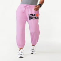 Pantaloni de Jogger din pânză franțuzească love & Sports pentru femei, dimensiuni XS-3XL