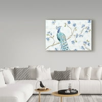 Marcă comercială Fine Art 'Peacock Allegory I White' Canvas Art de Daphne Brissonnet