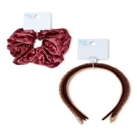 Timp și Tru femei cravată de păr și Headbands Set, 4-Pack