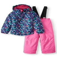 Iceburg Baby Toddler Girl Jachetă De Iarnă Izolată Haină Și Pantaloni De Zăpadă Salopetă, Set De Costum De Zăpadă