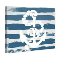 Wynwood Studio nautic și Coastal Wall Art Canvas printuri 'ancorat la ocean albastru' ambarcațiuni nautice-Albastru, alb