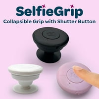 Oncore Innovations Selfie Grip, mâner pliabil pentru telefon cu buton declanșator, Negru
